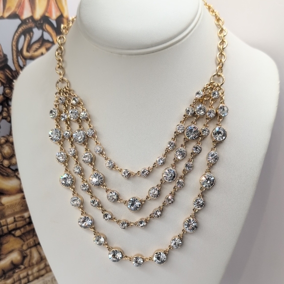 J. Crew "Parisian Glamour" Crystal Statement Necklace - Picture 1 of 7